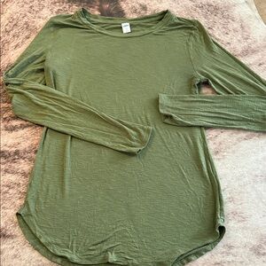 Old Navy Olive Green Long Sleeve Crewneck Top